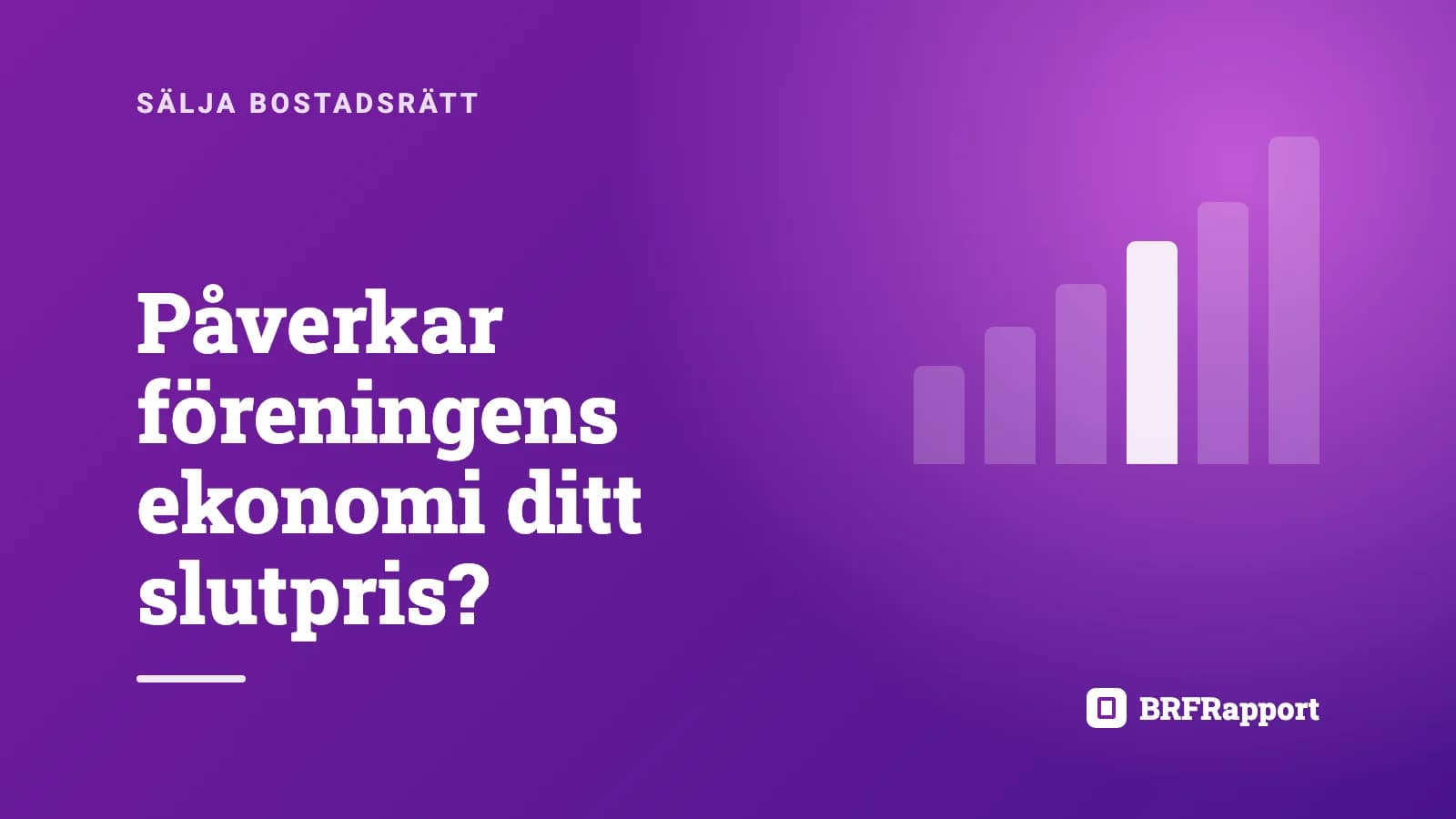 Säljer du bostadsrätt? Kolla föreningens ekonomi innan visning