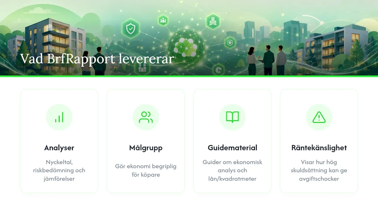BrfRapport: hur vi arbetar med AI-tolkning av nyckeltal — overview diagram